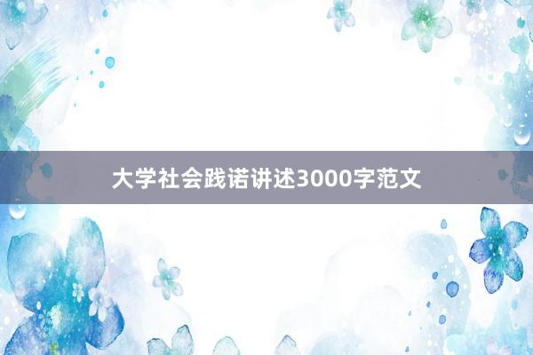 大学社会践诺讲述3000字范文